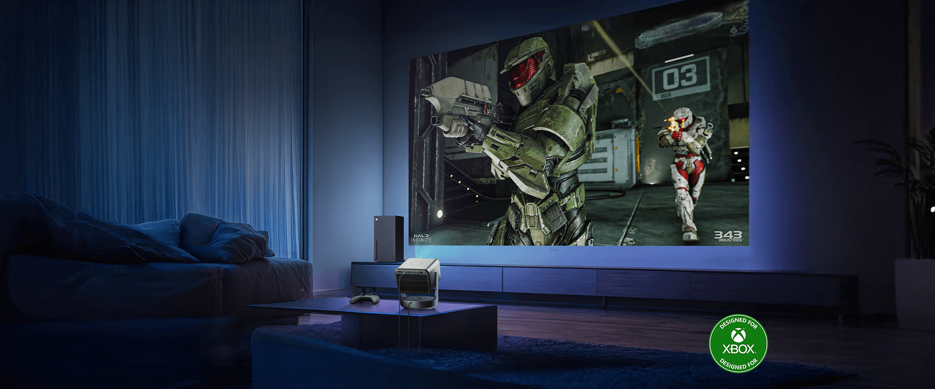 Imagem da feature de integração com o Xbox, que fala sobre uma melhor experiência, reduzindo drasticamente a latência