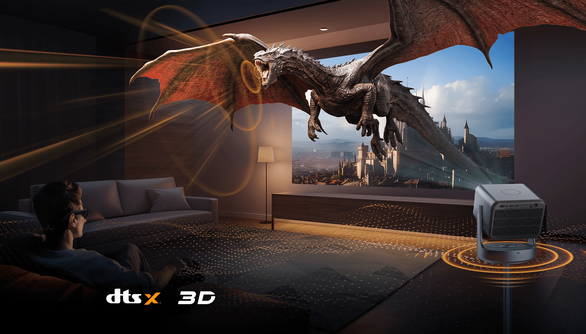 Imagem da feature de Som 3D, que trás uma experiência mais imersiva