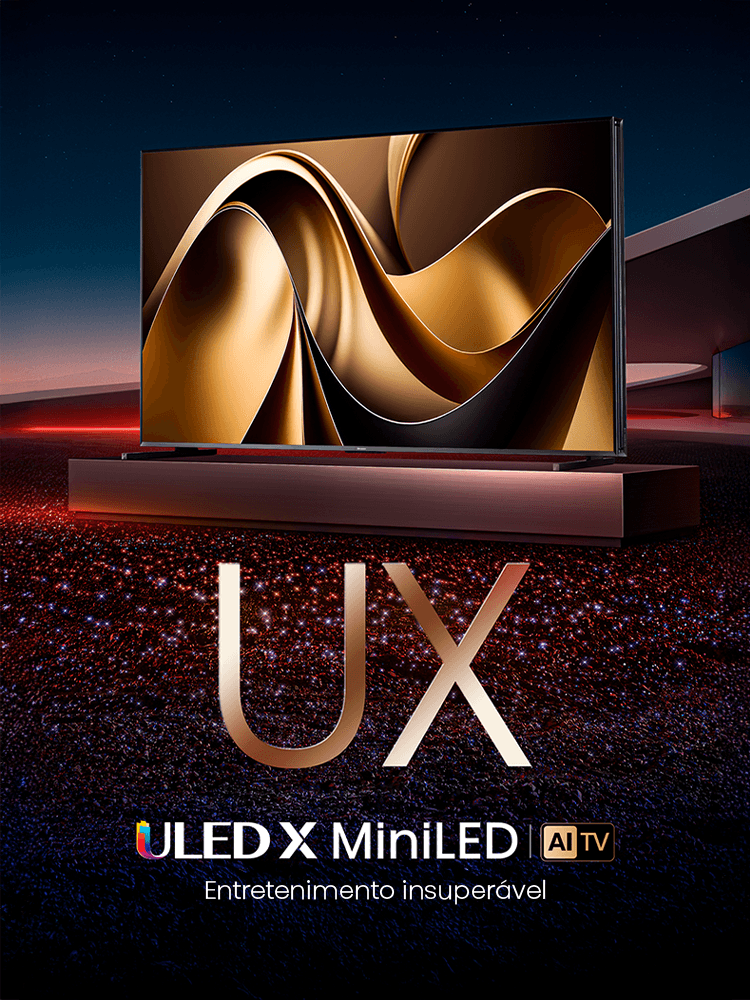 Imagem key visual da televisão UX AI