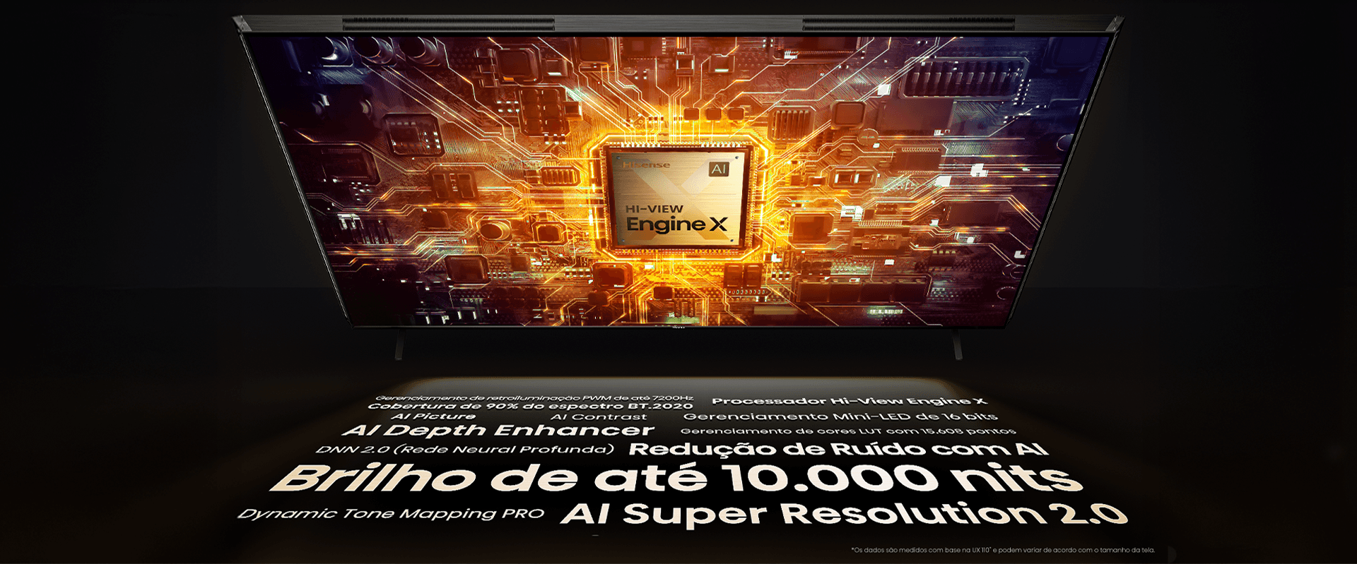 Detalhes da TV AI UX110