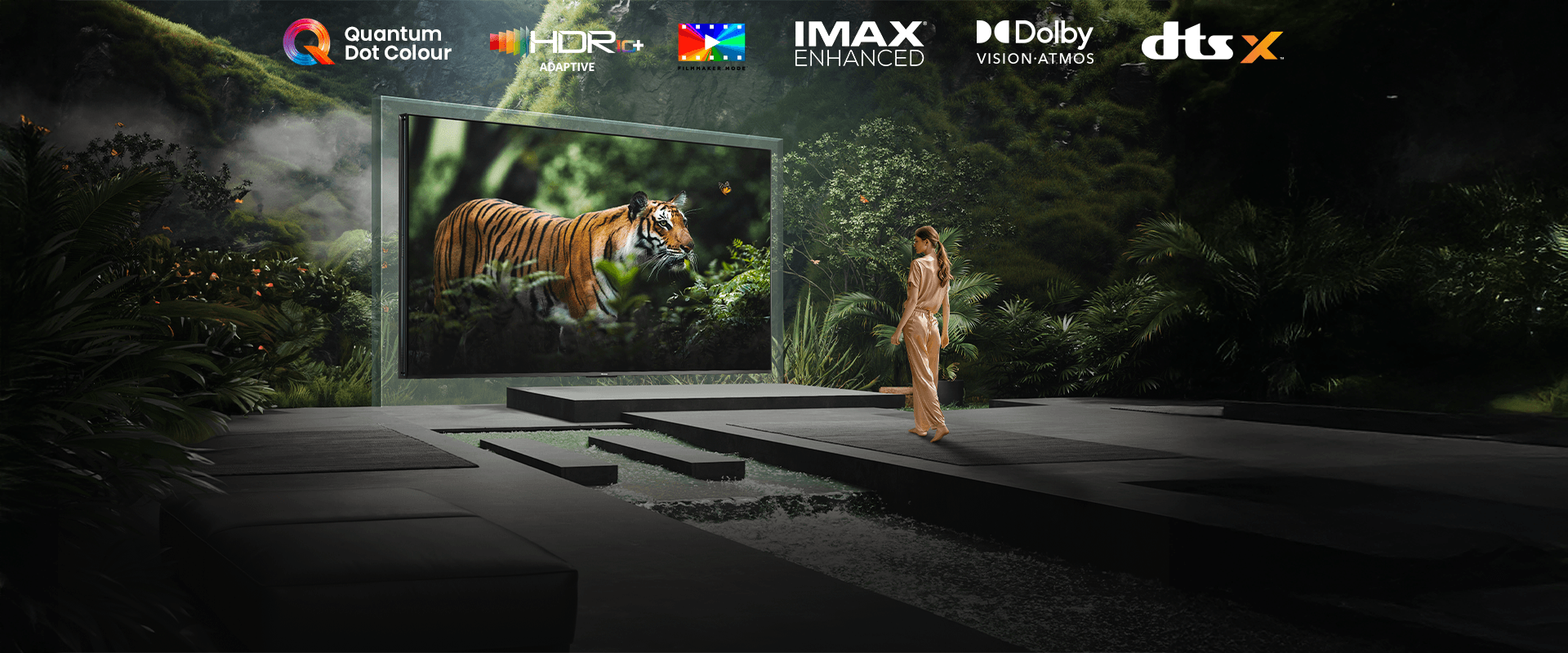 Imagem mostrando todas as tecnologias embarcadas na Tv
