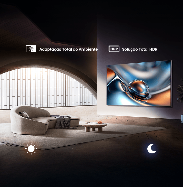 Imagem mostrando a tecnologia HDR, para adaptação de imagem em qualquer ambiente