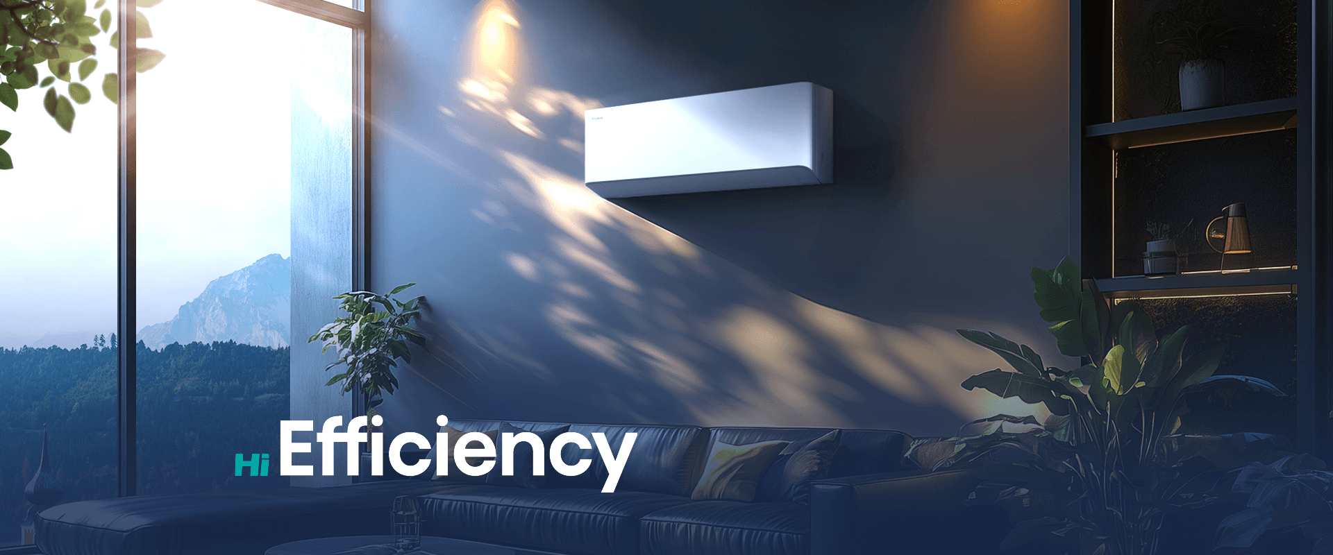 Imagem key visual do ar-condicionado Hi-Efficiency da Hisense