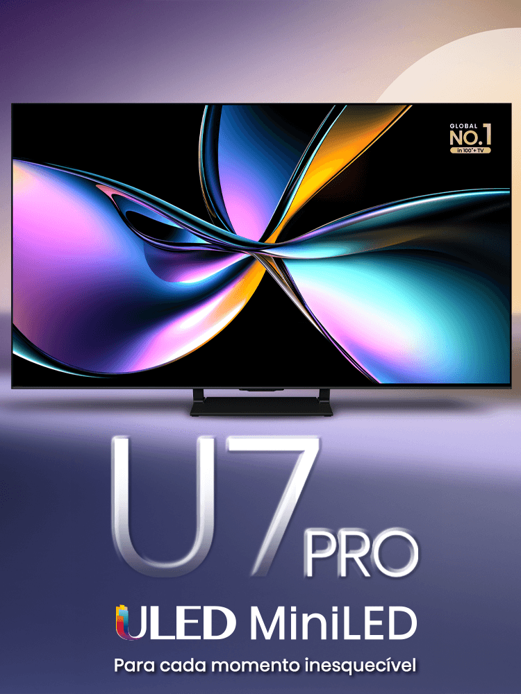 Imagem key visual da TV Hisense U7 Pro